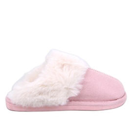 Otteys Pink dametøfler med pels lyserød