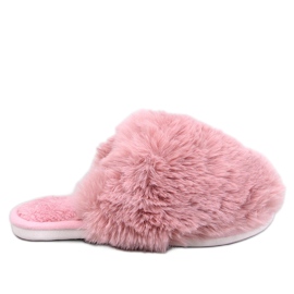 Calvert dametøfler i pels, pink lyserød