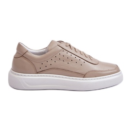 Herre sportssko i læder Zazoo 1544 Beige