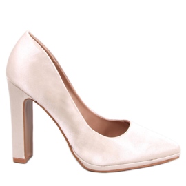 Satin pumps med brede hæle Olivv Beige