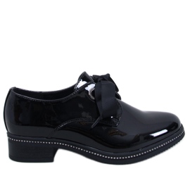 Davia Black patent mokkasiner sort