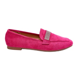 Damemokkasiner med rhinsten Fuchsia Ralrika lyserød