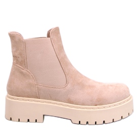 Villes Beige Chelsea-støvler med platform