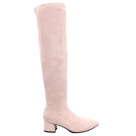 Diondre Beige lavhælede musketerer