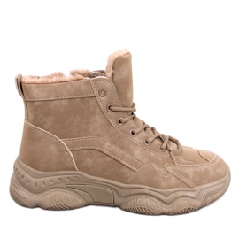 Elius Khaki isolerede vintersneakers beige