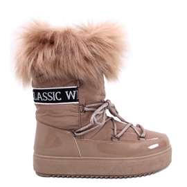 Kendals Khaki pels snestøvler beige