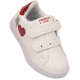 American Club Jr AM925A Velcro sportssko, hvid