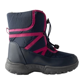 Marineblå Lee Cooper LCJ-22-44-1364K snestøvler lyserød