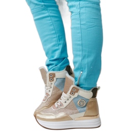 Deleon guldisolerede sneakers med glitter gylden