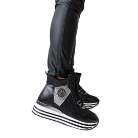 Sorte isolerede sneakers med Deleon glitter
