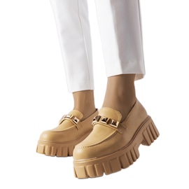 Beige Frisco platform loafers