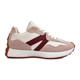 Beige og Burgund Chloette sportssko til kvinder