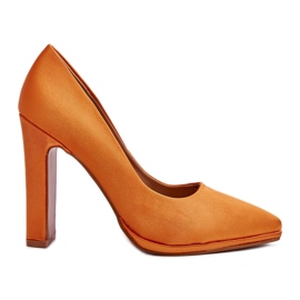 Orange Piatti pumps med høj hæl
