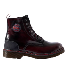 Lee Cooper Bourgogne isolerede støvler, naturligt læder LCJP-20-01-013 rød