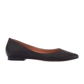 Marco Shoes Subtile læder ballet lejligheder sort