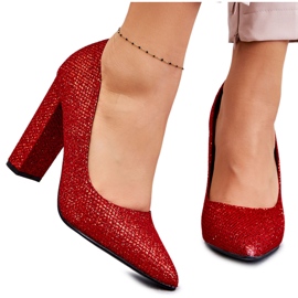 Shiny Glitter Rød højhælede pumps
