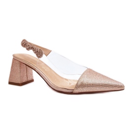 Elegant Pointed Toe Pumps D&amp;A MR91292-1 Champagne gylden