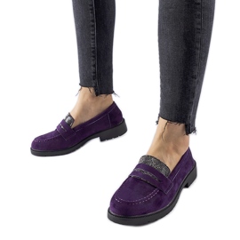Lilla loafers med rhinsten fra Ippolito violet