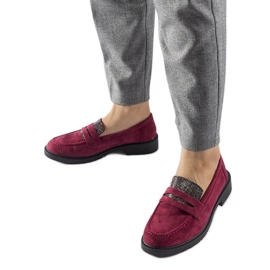 Bourgogne loafers med rhinsten fra Ippolito rød