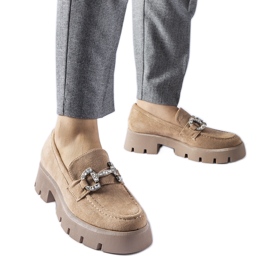 Beige loafers med rhinsten fra Giacomo