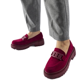 Bourgogne loafers med tyk sål fra Seborg rød