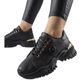 Sorte sneakers med massiv Arpaia-sål