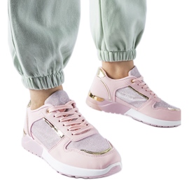 Pink sneakers med pyntetråd fra Facondo lyserød