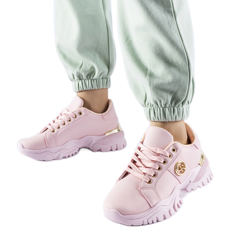 Pink sneakers med massiv sål fra Arpaia lyserød