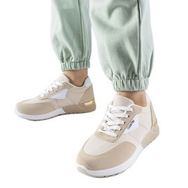 Sneakers i beige stof fra Geraldino