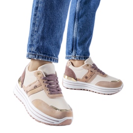 Pink og beige Provinciale platform sko lyserød