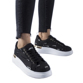 Sorte platformssneakers fra Osson
