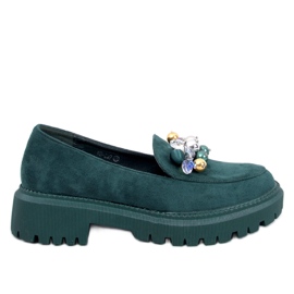 Platform loafers med Dollin Green krystaller grøn