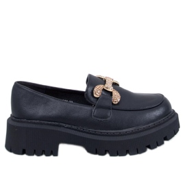 Buess Black platform fuldkornsmokkasiner sort
