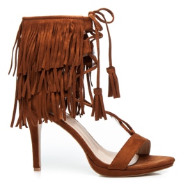 Randbe Boho-sandaler med snøre brun