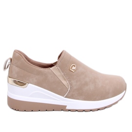 Hense Khaki wedge sko beige