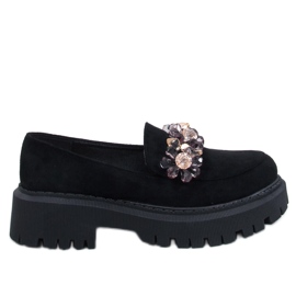 Heidi Black loafers med krystaller sort