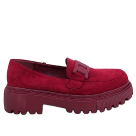 Leena Bordeux platform loafers med spænde rød