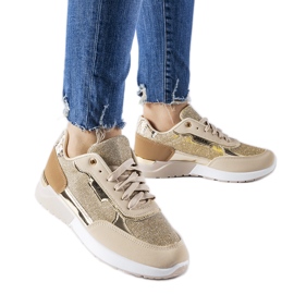 Beige glitter sneakers fra Roganzuolo