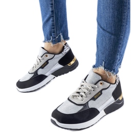 Sorte og sølv glitter sneakers fra Roganzuolo