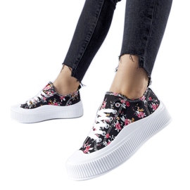 Sorte Cesano blomstrede sneakers