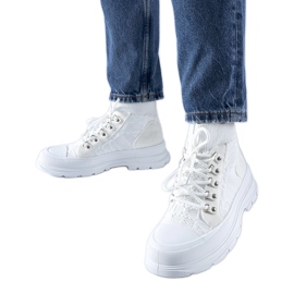 Hvide high-top stof sneakers fra Casalma