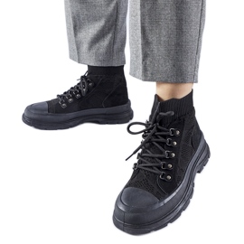 Sorte high-top sneakers i Casalma-stof
