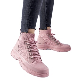 Pink Casalma high-top stof sneakers lyserød