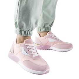 Pink stof sneakers fra Geraldino lyserød