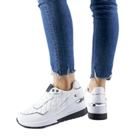 Hvide quiltede Pisignano wedge sneakers