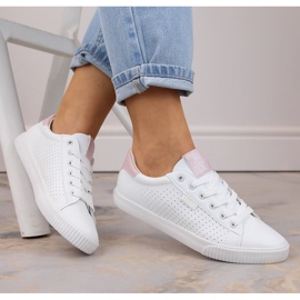 Low-top sneakers lavet af øko læder, hvid Big Star HH274073