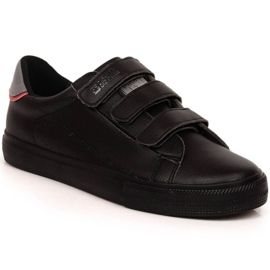 Big Star M INT1840B øko-læder sneakers med velcro, sorte
