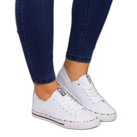 Big Star W FF274024 hvide gennembrudte sneakers