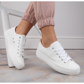 Hvide platformssneakers til kvinder Big Star LL274968