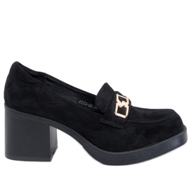 Corinai Black højhælede loafers sort